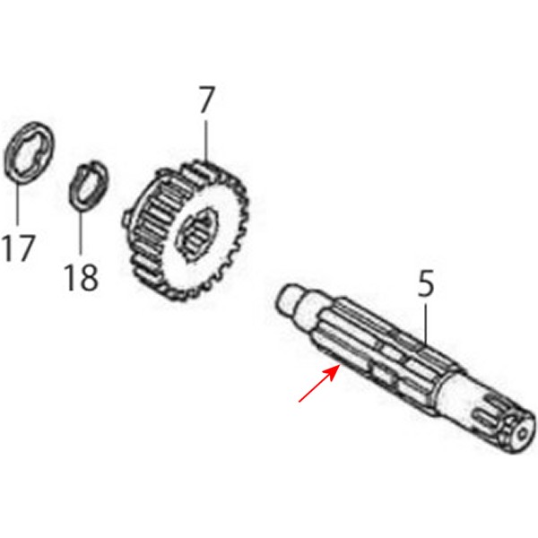 カウンターシャフト グロム/5速用