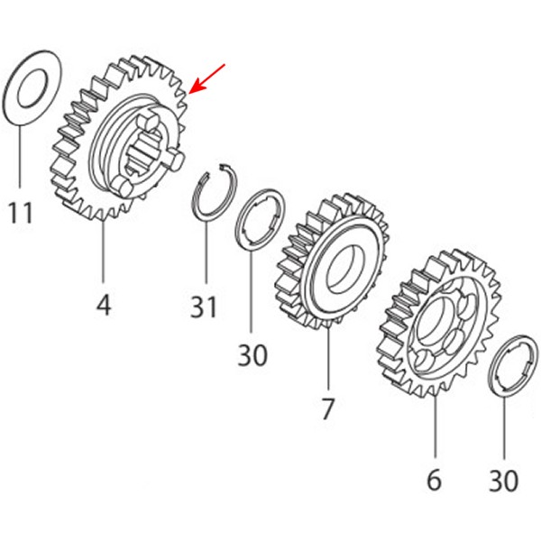 カウンターシャフト 2ndギア (29T)