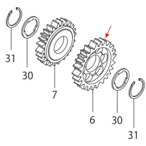 カウンターシャフト 3レッドギア (25T)