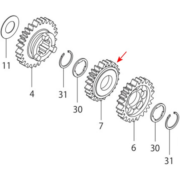 カウンターシャフト4THギア 23Tモンキー
