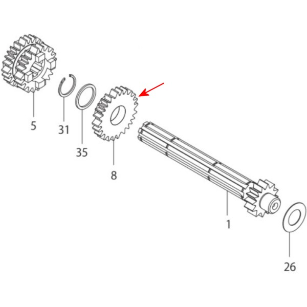 メインシャフト 5thギヤ (26T)
