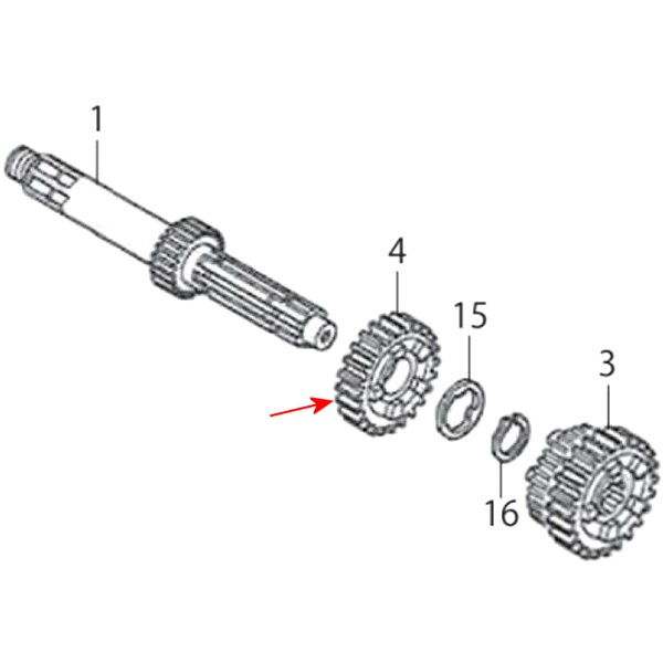 メインシャフト 5thギヤ (26T)