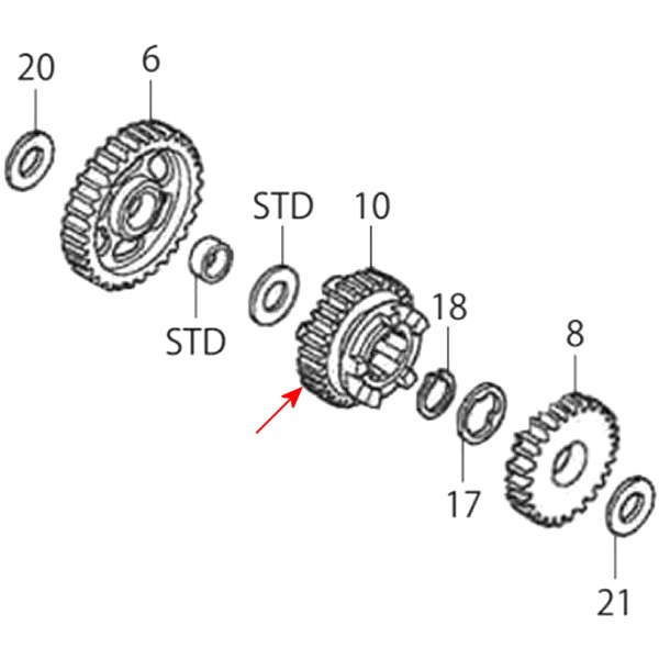 カウンターシャフト 5thギヤ (24T)