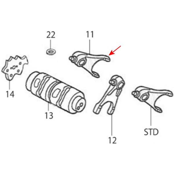 ギヤシフトフォーク グロム/5速用