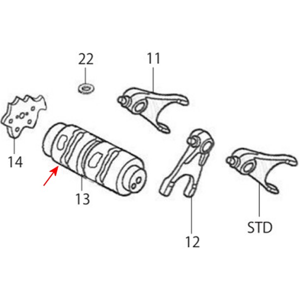 ギヤシフトドラム グロム/5速用