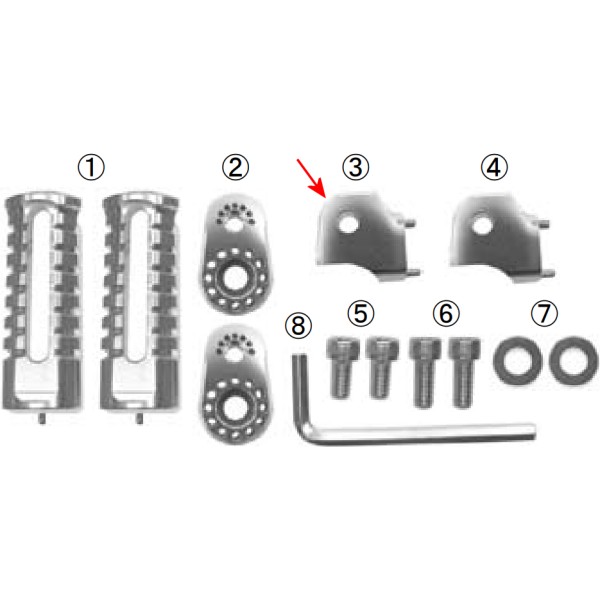 ステップブラケットB R ホンダ車用 シルバー