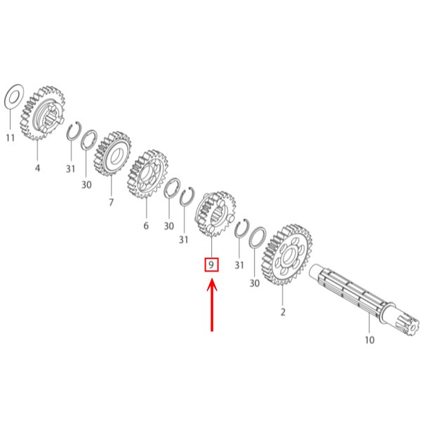 カウンターシャフト 5thギヤ 24T モンキー