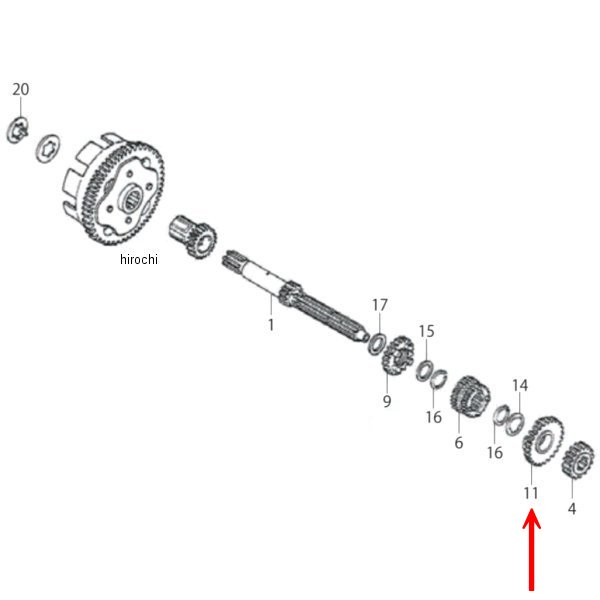 メインシャフト 6thギヤ 24T NSF