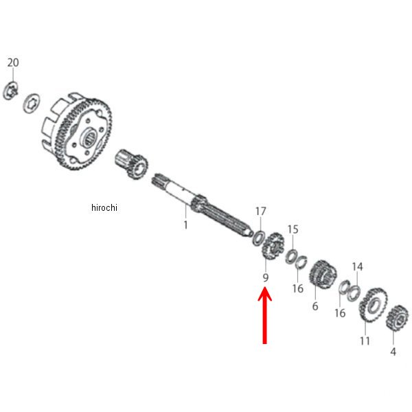 メインシャフト 5thギヤ 23T エイプ
