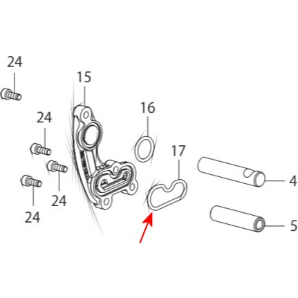 Rシリンダーヘッドサイドカバー Oリング 5個