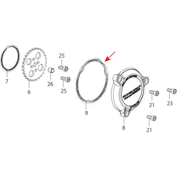 Lシリンダーヘッドサイドカバー Oリング 5個