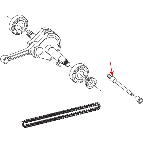 カムチェーンガイドスプロケットスピンドル