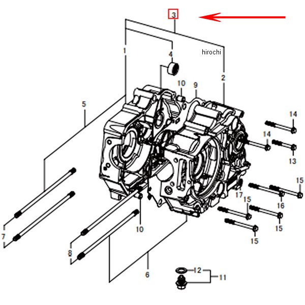 クランクケースセット 右/左