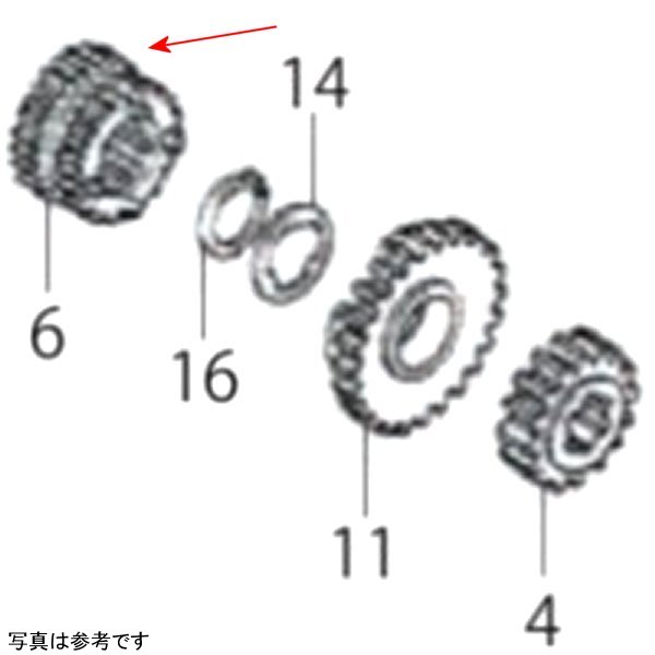 メインシャフト サード/フォースギヤ 21T/23T NSF/エイプ