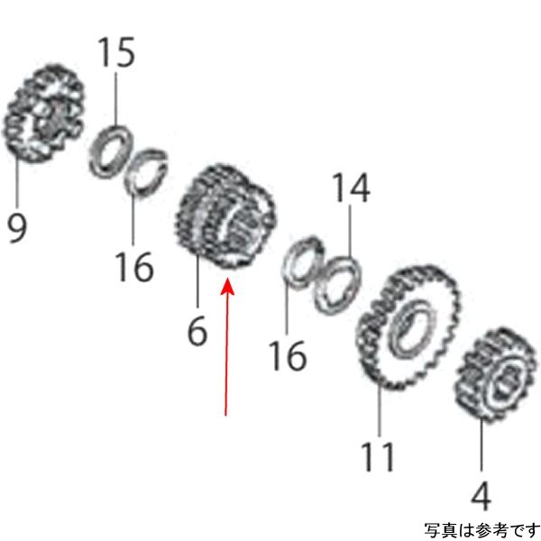 メインシャフト サード/フォースギヤ 19T/21T ドリーム50/エイプ/モタード