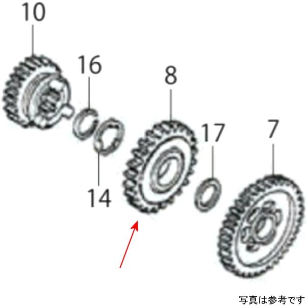カウンターシャフト フォースギヤ 29T ドリーム50/エイプ/モタード