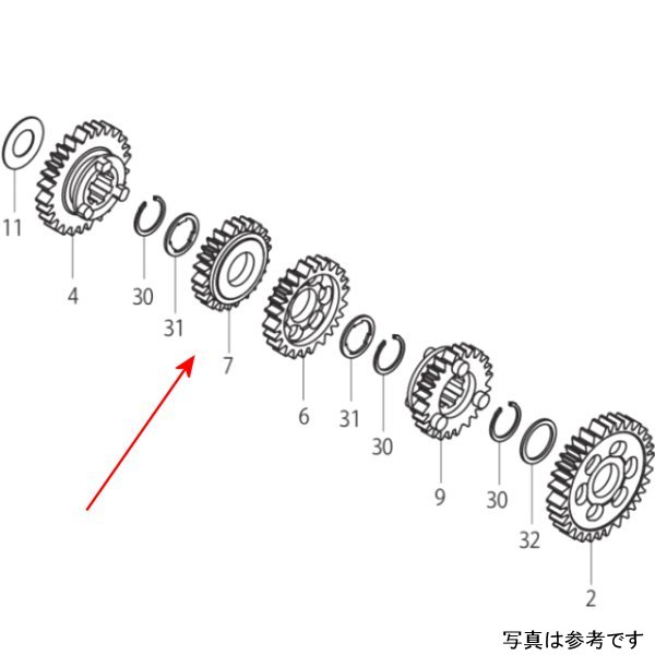 カウンターシャフト 4THギヤ 25T