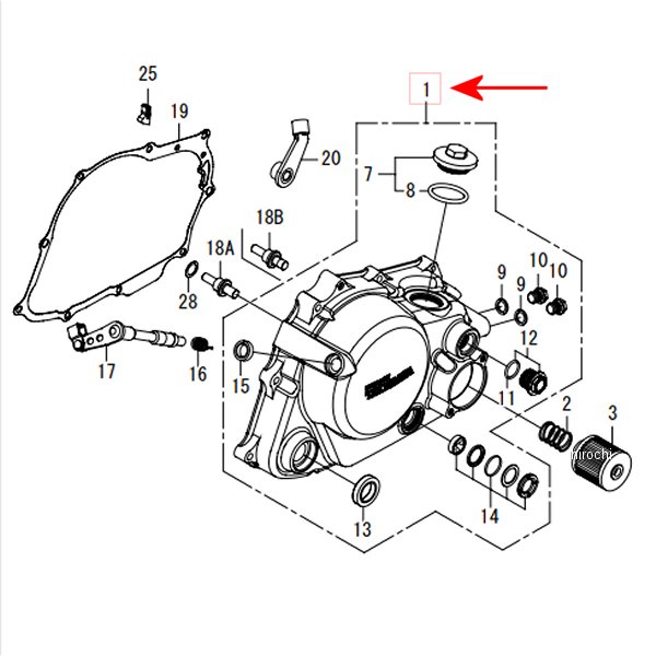 RクランクケースカバーASSY