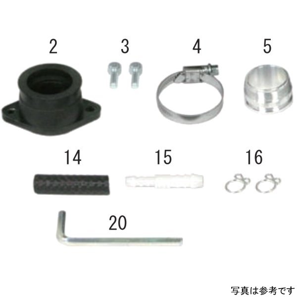 キャブレターインシュレーターセット (ケーヒン FCRD28) KSR110