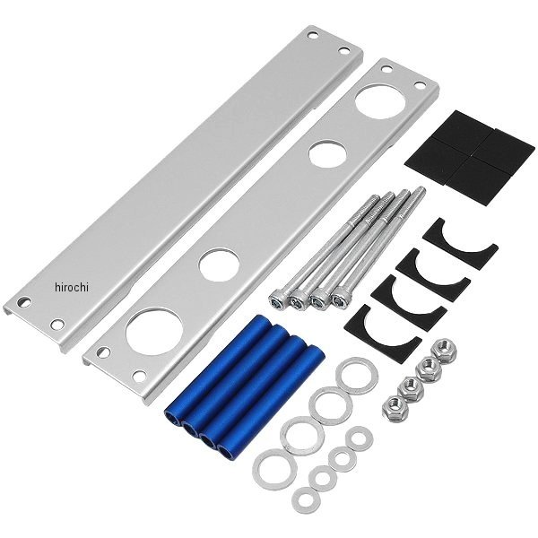 スーパークールA/B用 オイルクーラープレート ブルーアルマイト 4フィン5オイルライン 汎用