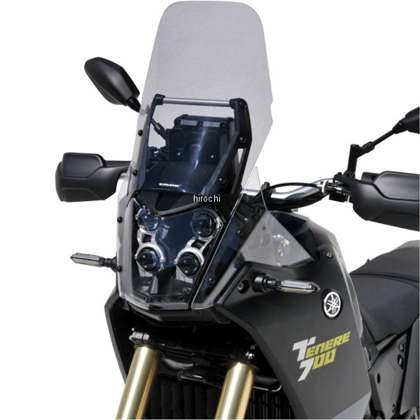 ハイプロテクション ウインドスクリーン +8cm(35cm)19年-22年 テネレ700 、XTZ tenere 700 ライトブラック