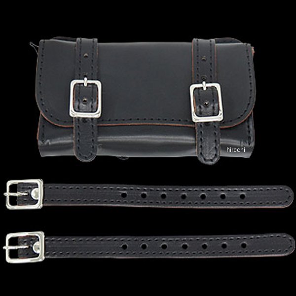 グリースモンキーツーリングポーチBK ステッチBK×シルバー