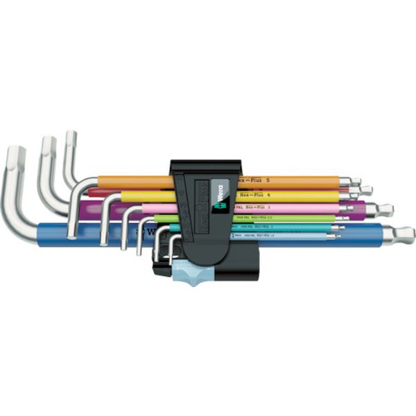 3950SPKL/9 ステンレス マルチカラーヘックスキーセット