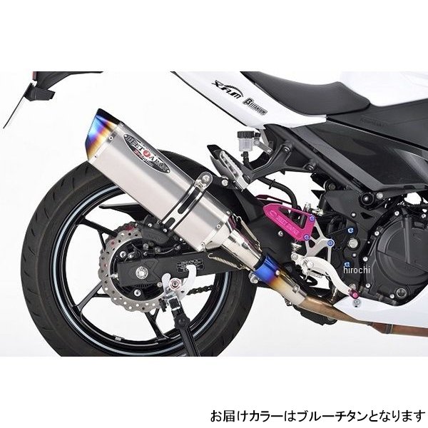 N-EvoⅡ スリップオンマフラー 18年-23年 Ninja400 ブルーチタン