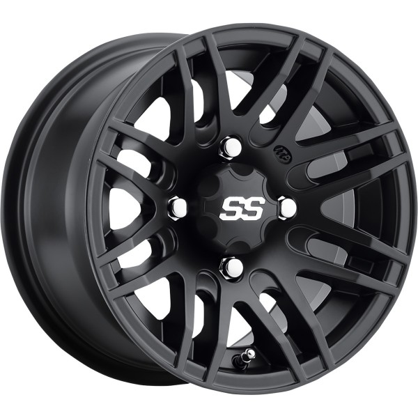 SS316 アロイホイール フロント、リア 12×7 4/156 4+3 08年 ポラリス Sportsman X2 800 LE 黒