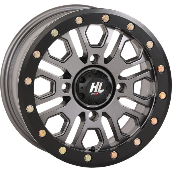 HL23 ビードロックホイール フロント、リア 14×7 4/137 5+2 12年-13年 KRT 750 Teryx4 EPS 4x4 ガンメタ