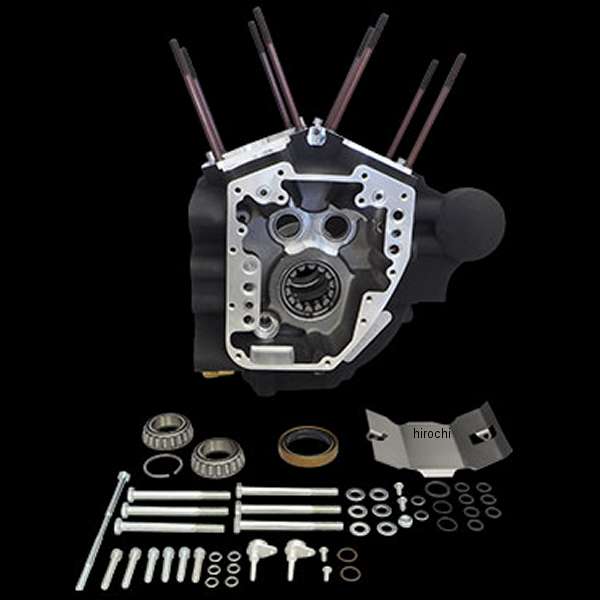 クランクケースASSY T143 07年-16年 ビッグツイン リンクルブラック