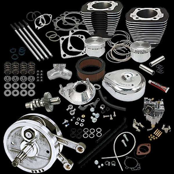 96cui 4-5/8インチ ホットセットアップキット 84年-92年 BigTwin リンクルブラック