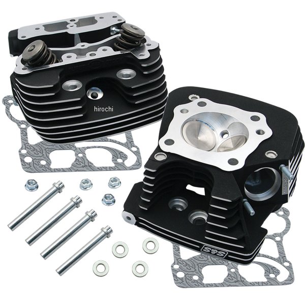 4-1/8インチ スーパーストック シリンダーヘッドキットWB 99年-05年 ビッグツイン リンクルブラック