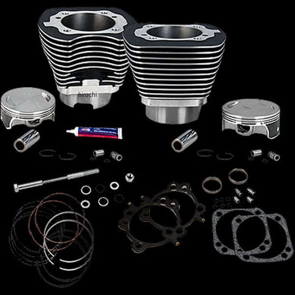 4-1/8インチボア シリンダー ピストンキット 111cui リンクルブラック