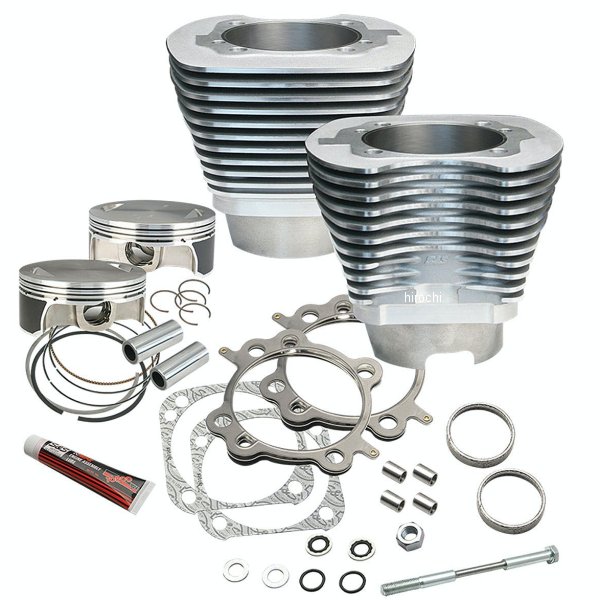 4-1/8インチシリンダー&ピストンキット シルバー 124インチ 07年-16年 ビッグツイン