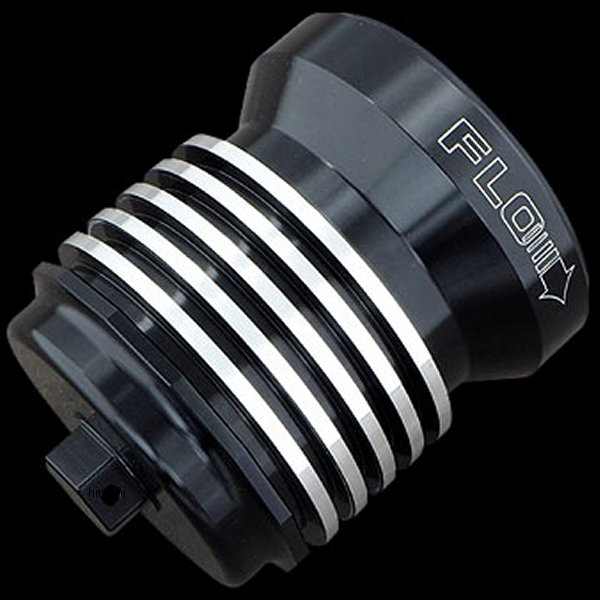 FLO オイルフィルター アルマイトブラック/ポリッシュフィン 84年以降 BigTwin