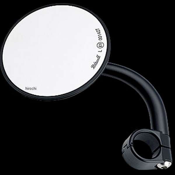 ユーティリティショートステムラウンドワイドミラー クランプ付 黒