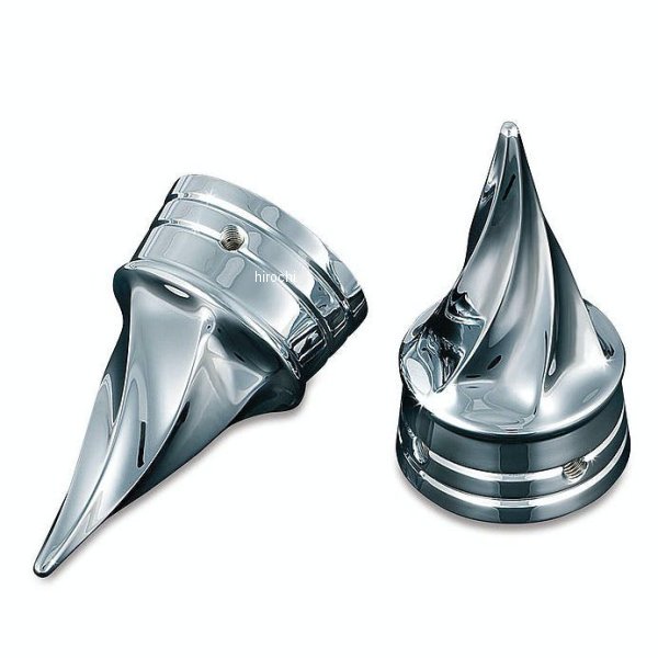 ツイスト フロントアクスルナットキャップ ツアラー、ソフテイル、ダイナ、スポーツスター クローム