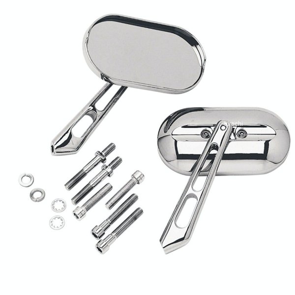 マグナムプラス ミラーセット ラージヘッド フラットガラス 汎用 クローム