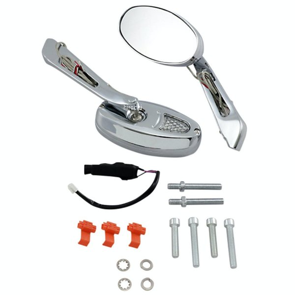 ターンシグナルミラーセット フラットガラス 汎用 クローム