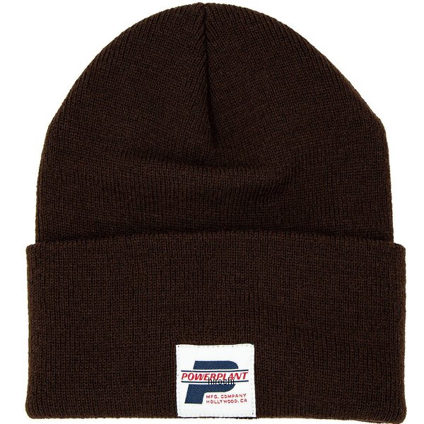 ビーニー 茶/白ラベル