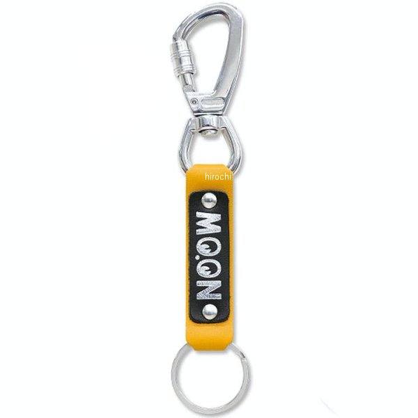 ロックカラビナ レザーキーリング 黄