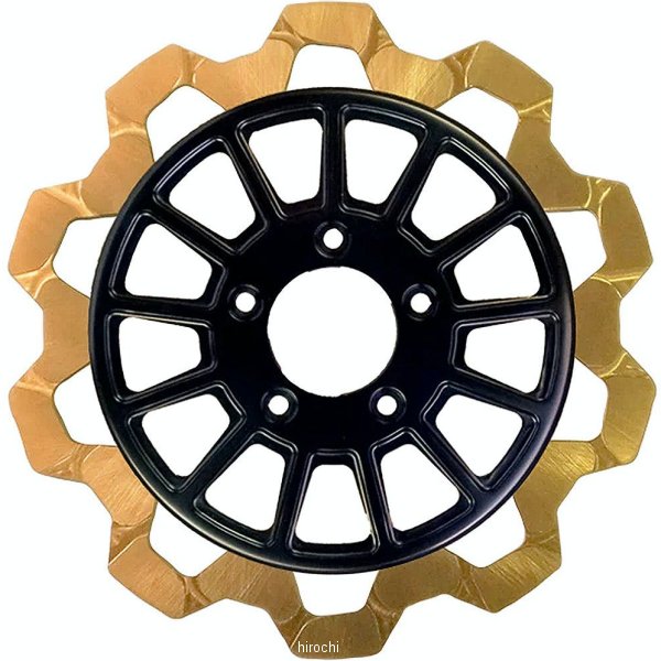 ブレーキローター BOW-TIE/13SPOKE 11.5インチ ゴールド/黒 5mm厚 フロント