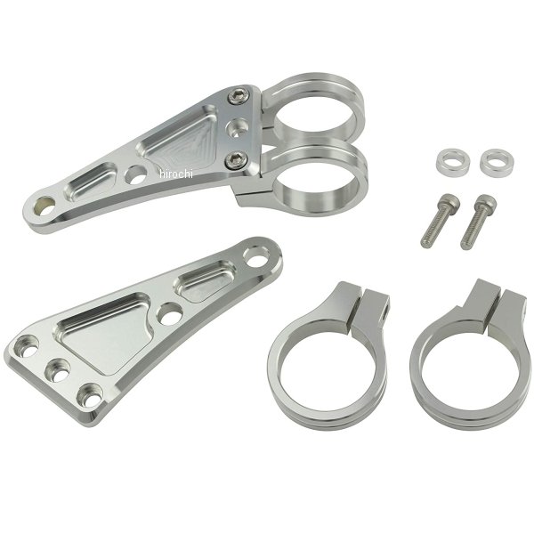 マシンドロングヘッドライトステー 2クランプタイプ φ39mm 汎用 シルバー