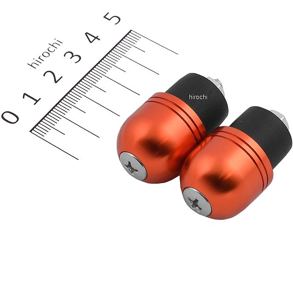 バーエンド カワサキ用 ボルト径5mm 外径φ22.2mm用 アルミ ディープオレンジ