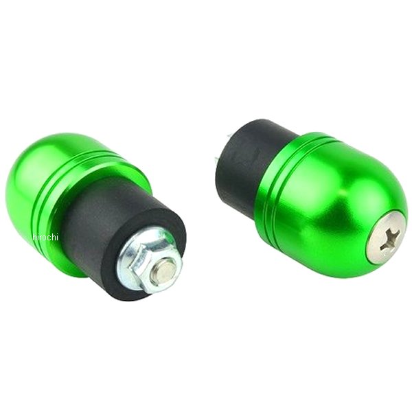 バーエンド カワサキ用 ボルト径5mm 外径φ22.2mm用 アルミ ライムグリーン