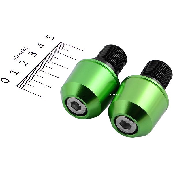 ソリッドバーエンド M17 カワサキ用 ライムグリーン