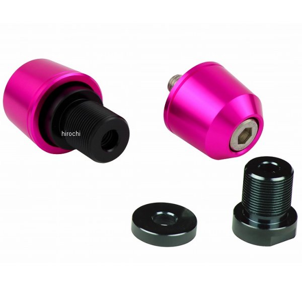 ソリッドバーエンド カワサキ純正ハンドル用 M17 ピンク