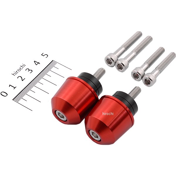 ソリッドバーエンド M6 ホンダ用 赤