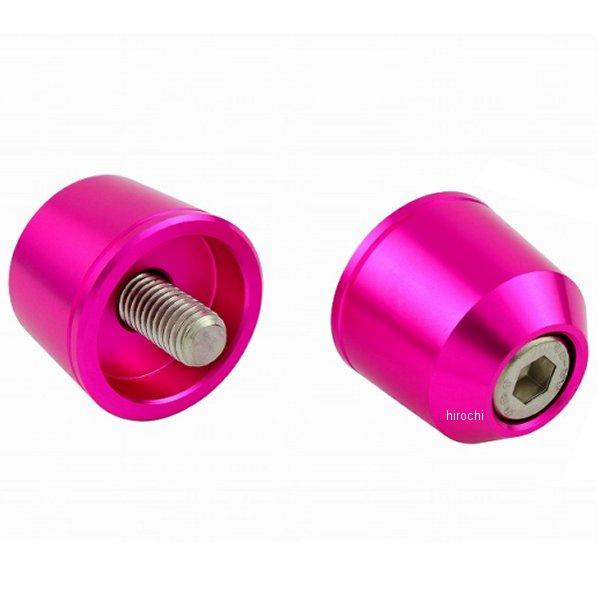 ソリッドバーエンド カワサキ純正ハンドル用 M8 ピンク